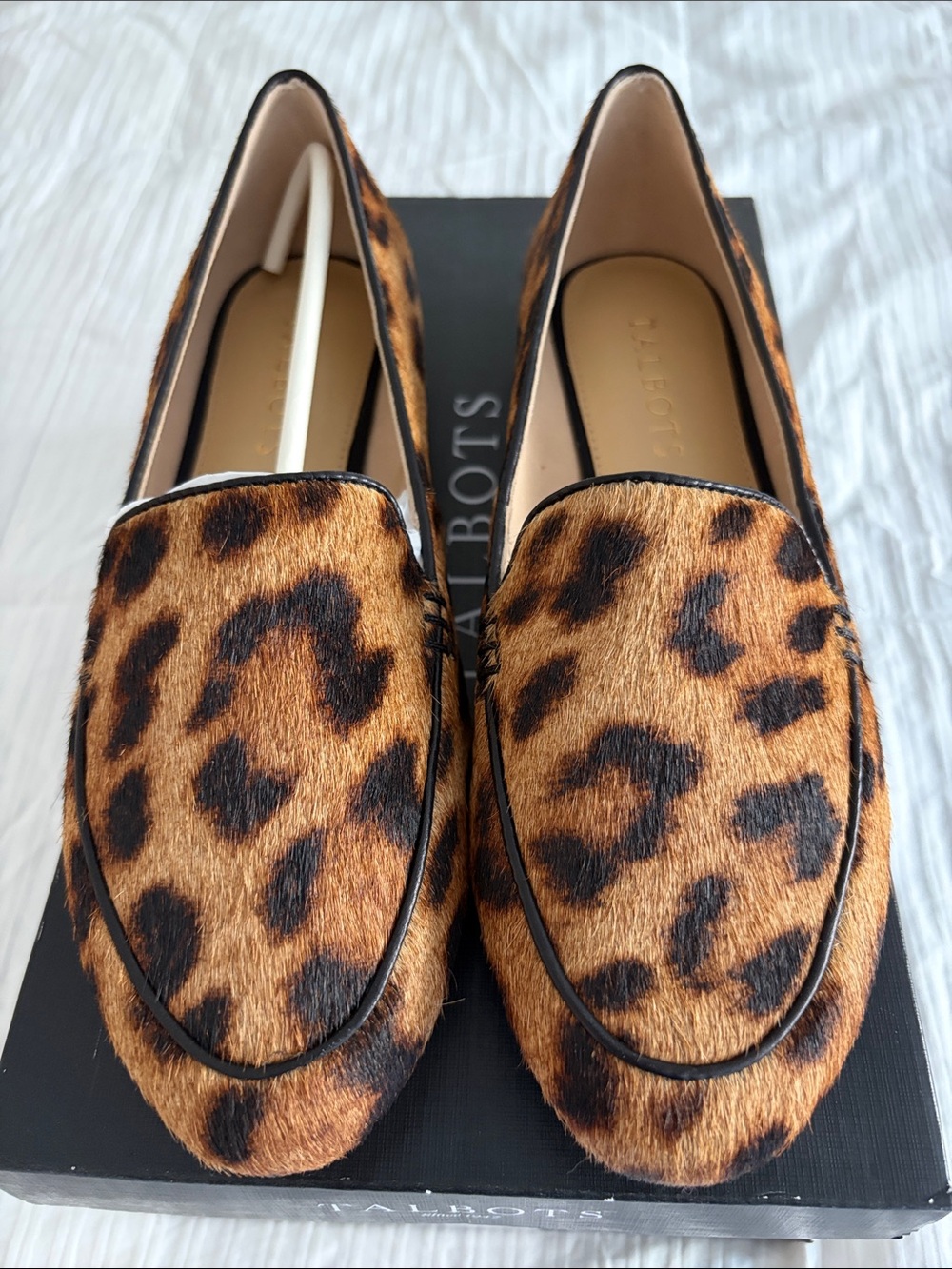 Talbots Leopard Print Faux Fur Loafers - Brown and Black - Brand New